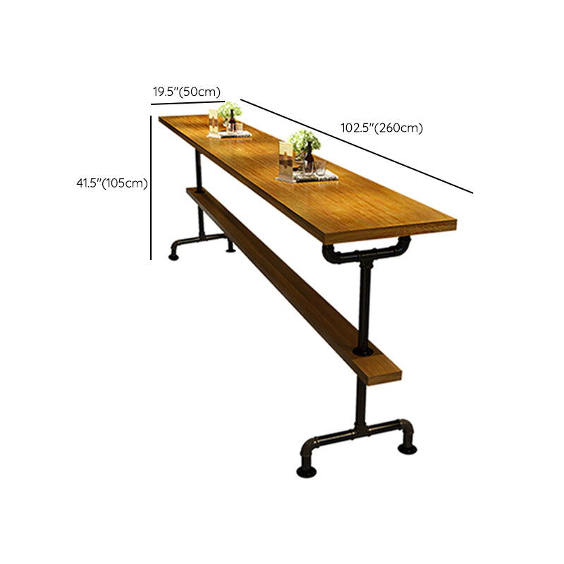 Industrial Bar Height Pub Table Iron Frame Counter Height Dining Table