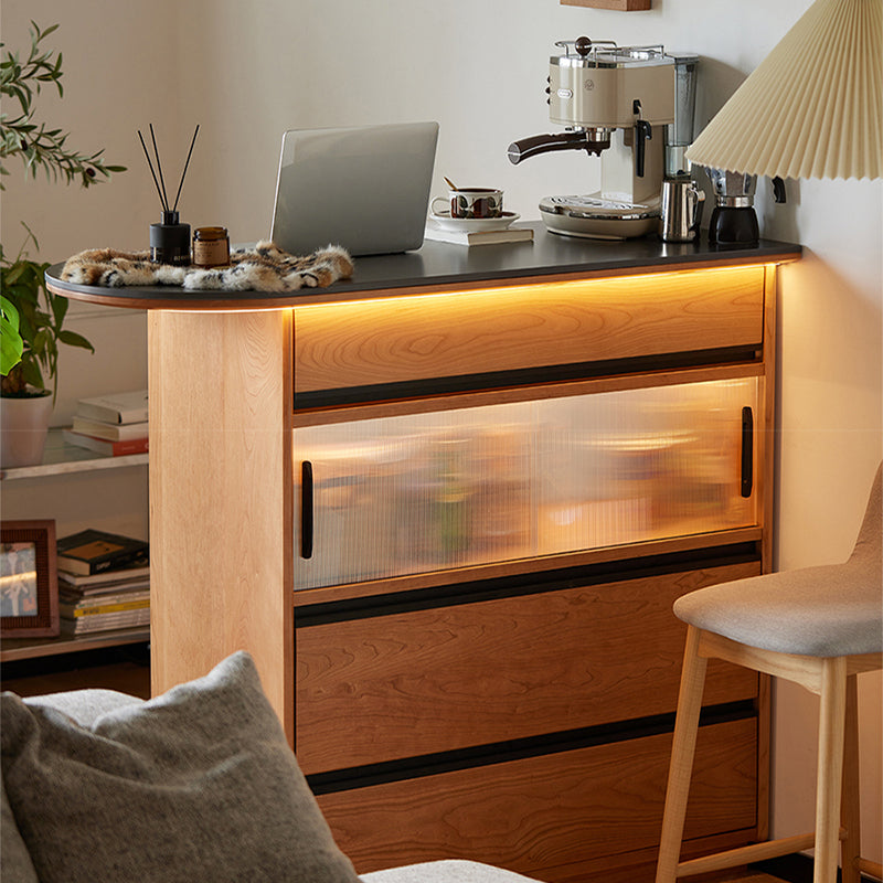 Stone Top Bar Dining Table Free Form Bar Table with Storage Base