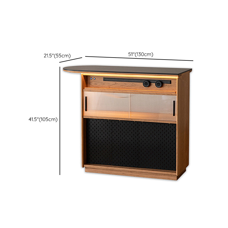 Stone Top Bar Dining Table Free Form Bar Table with Storage Base