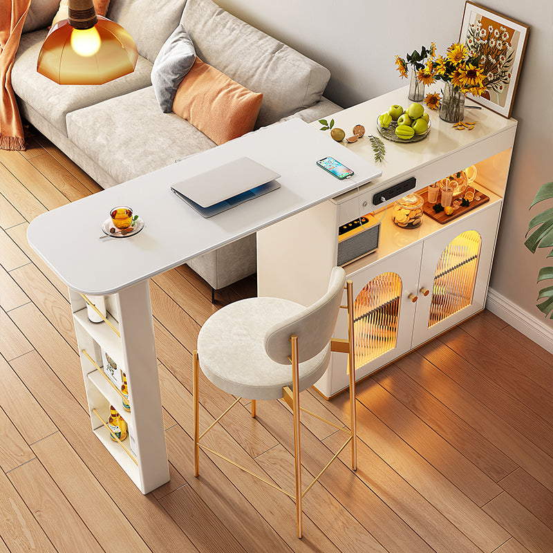 Contemporary Pub Table White Bistro Bar Height Cocktail Table