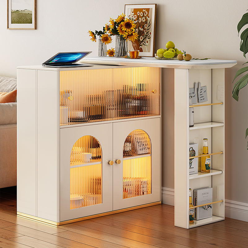 Contemporary Pub Table White Bistro Bar Height Cocktail Table