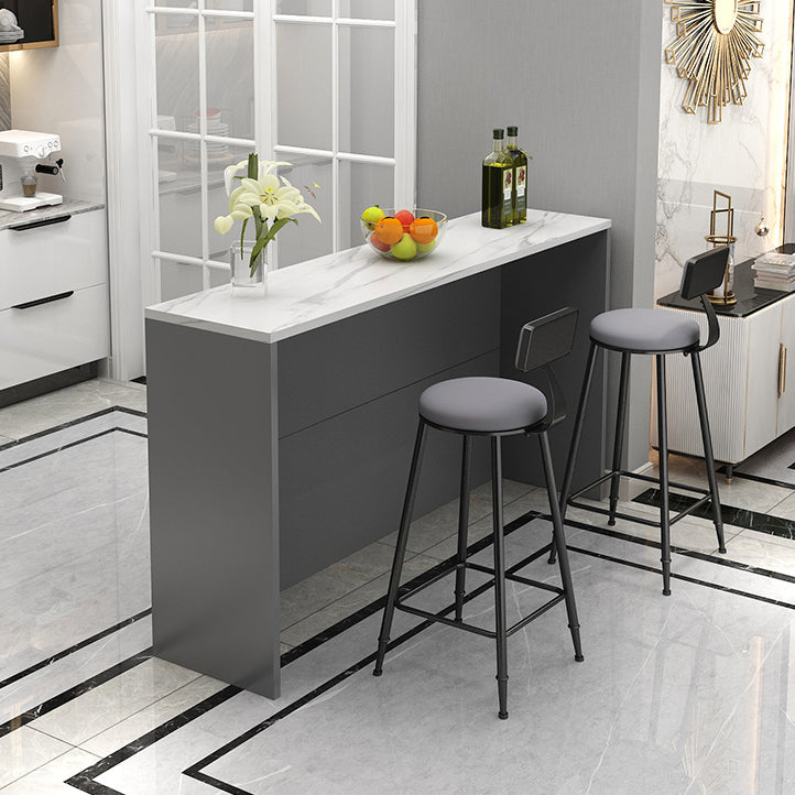 Indoor Contemporary Bar Dining Table Rectangle Stone Bar Table