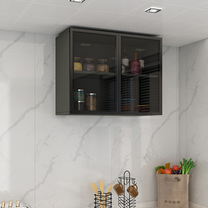 Modern Wall Mounted Display Stand Faux Wood Storage Cabinet for Dining Room