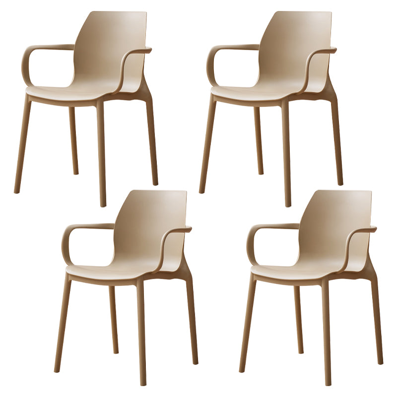 Contemporary Style Chair Metal Solid Back Dining Chair for Indoor