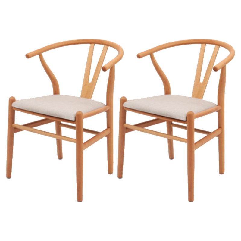 Modern Armrest Backrest Chair with Wooden Legs for Dining Room