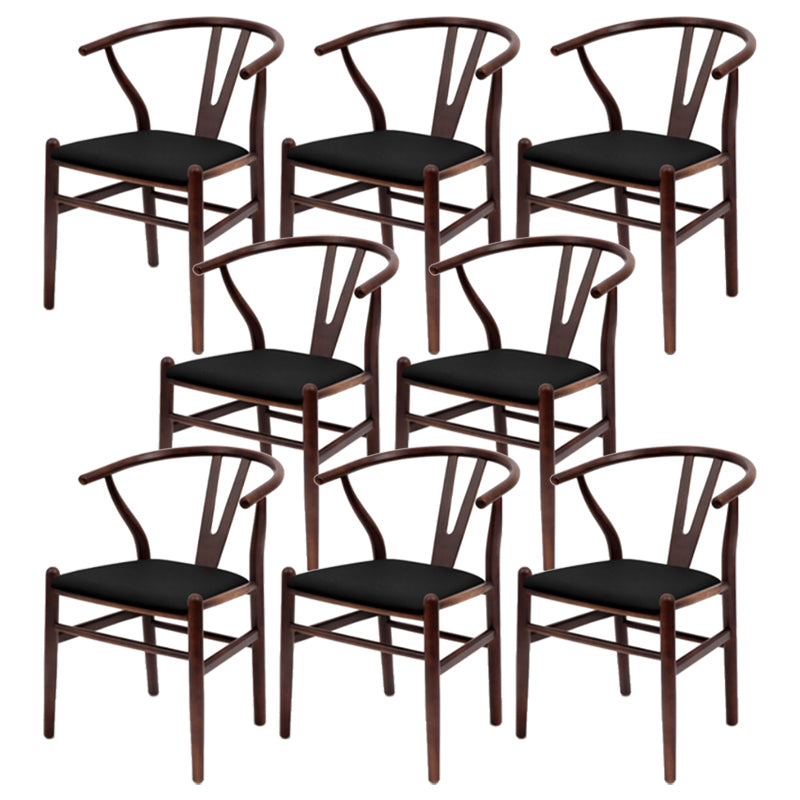 Modern Armrest Backrest Chair with Wooden Legs for Dining Room