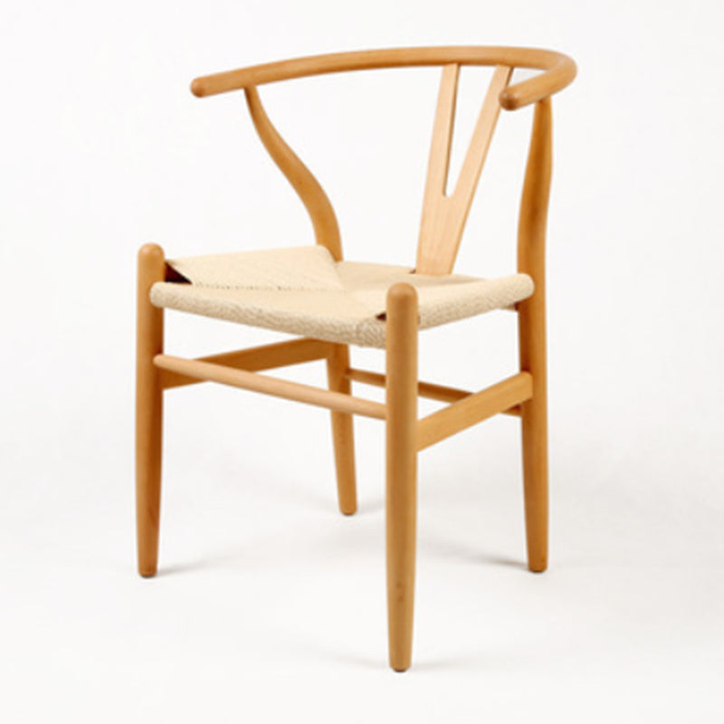 Modern Armrest Backrest Chair with Wooden Legs for Dining Room