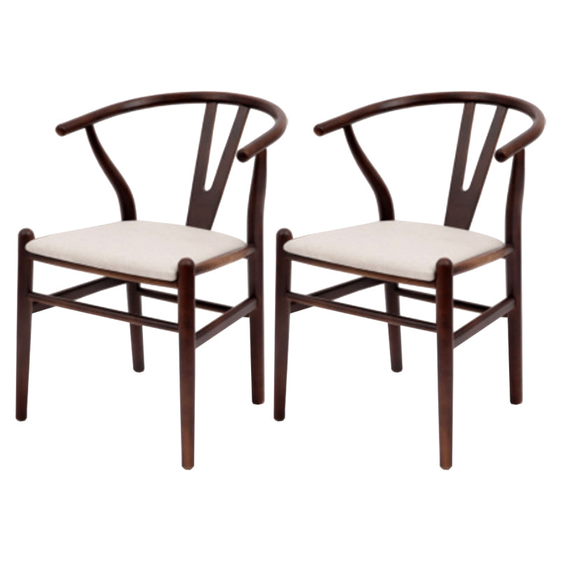 Modern Armrest Backrest Chair with Wooden Legs for Dining Room