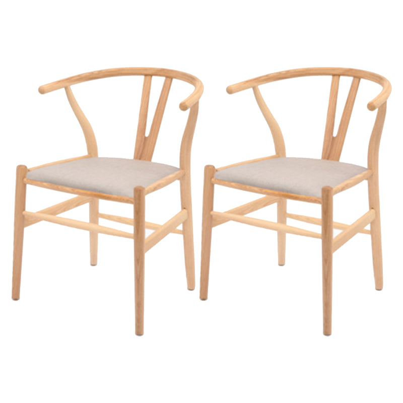 Modern Armrest Backrest Chair with Wooden Legs for Dining Room