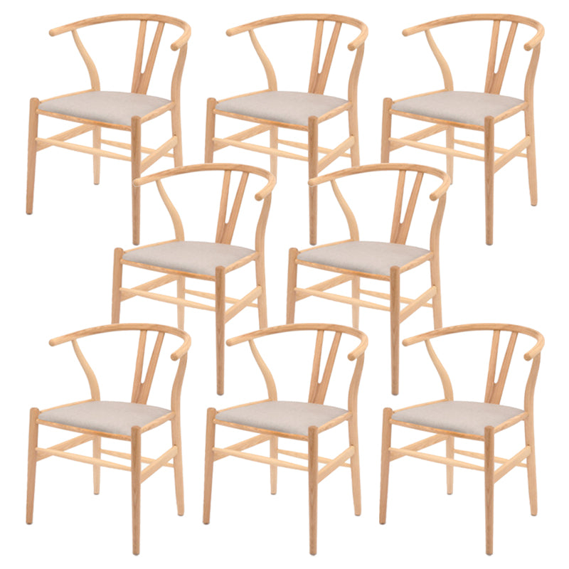 Modern Armrest Backrest Chair with Wooden Legs for Dining Room