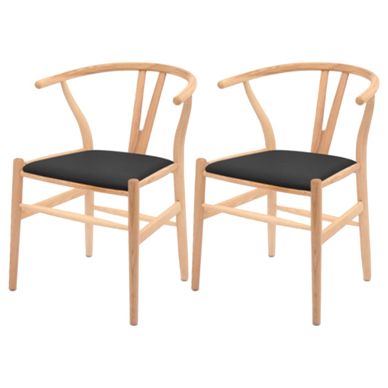 Modern Armrest Backrest Chair with Wooden Legs for Dining Room