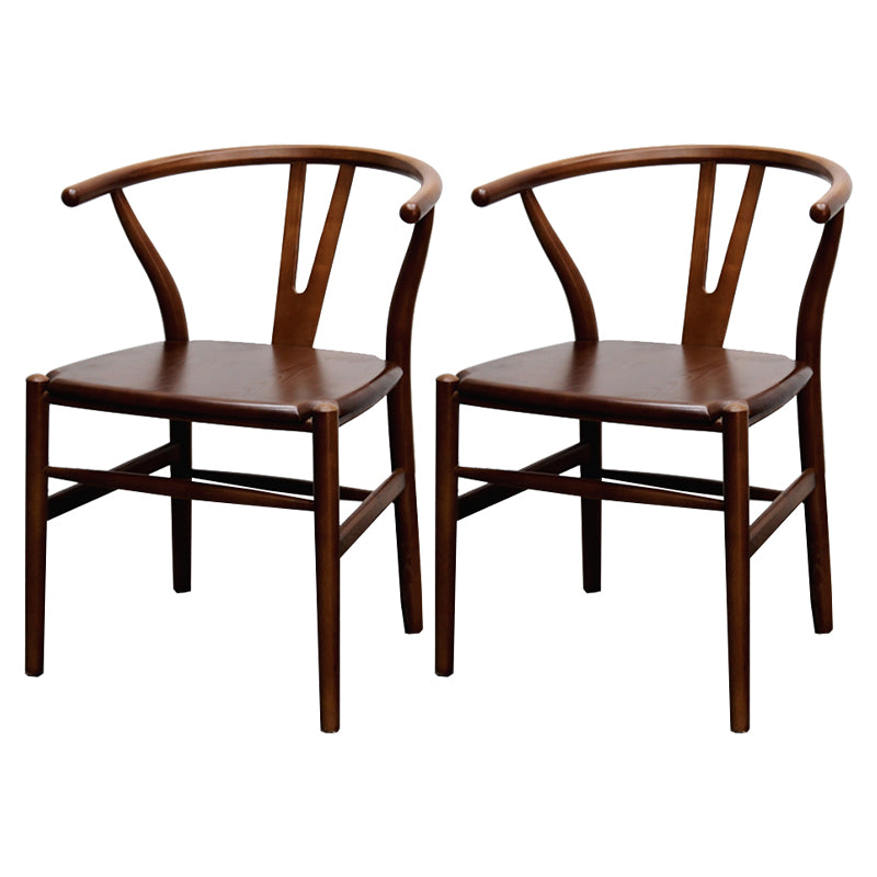 Modern Armrest Backrest Chair with Wooden Legs for Dining Room