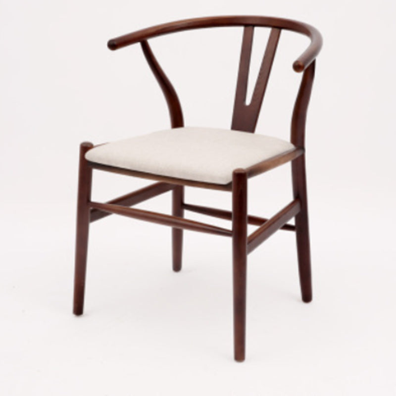 Modern Armrest Backrest Chair with Wooden Legs for Dining Room