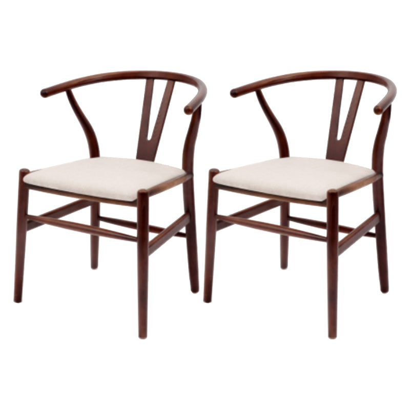 Modern Armrest Backrest Chair with Wooden Legs for Dining Room