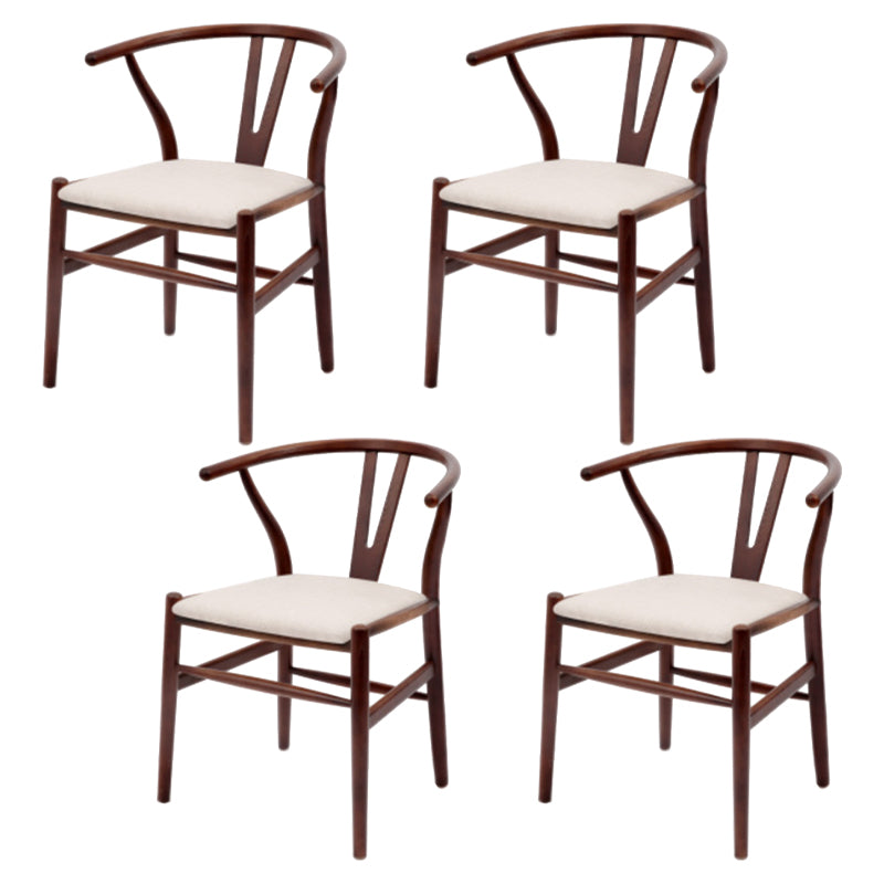 Modern Armrest Backrest Chair with Wooden Legs for Dining Room