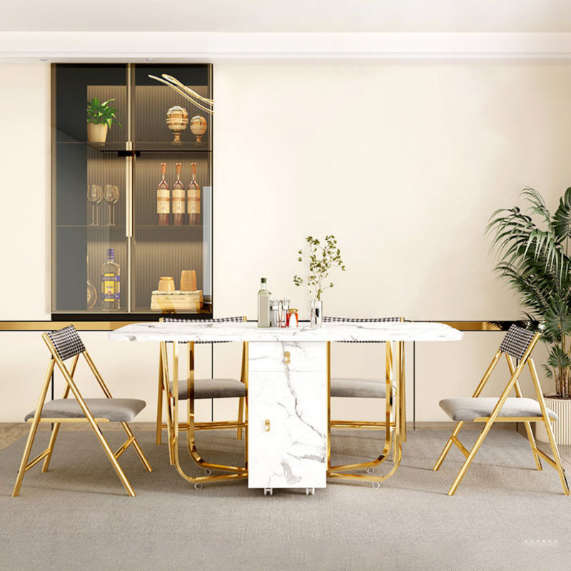 Extendable Dining Table Set 3/7 Pieces Dining Set for Kitchen