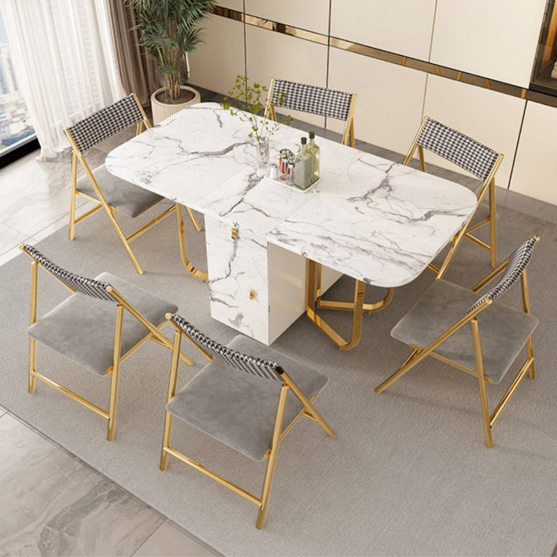 Extendable Dining Table Set 3/7 Pieces Dining Set for Kitchen
