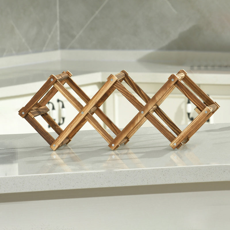 Countertop Bottle Holder Solid Wood Wine Bottle Rack for Living Room