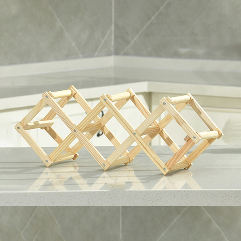 Countertop Bottle Holder Solid Wood Wine Bottle Rack for Living Room