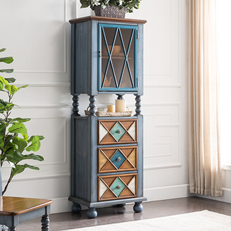 Rustic Floor Wine Rack Solid Wood Wine Bottle Holder for Living Room