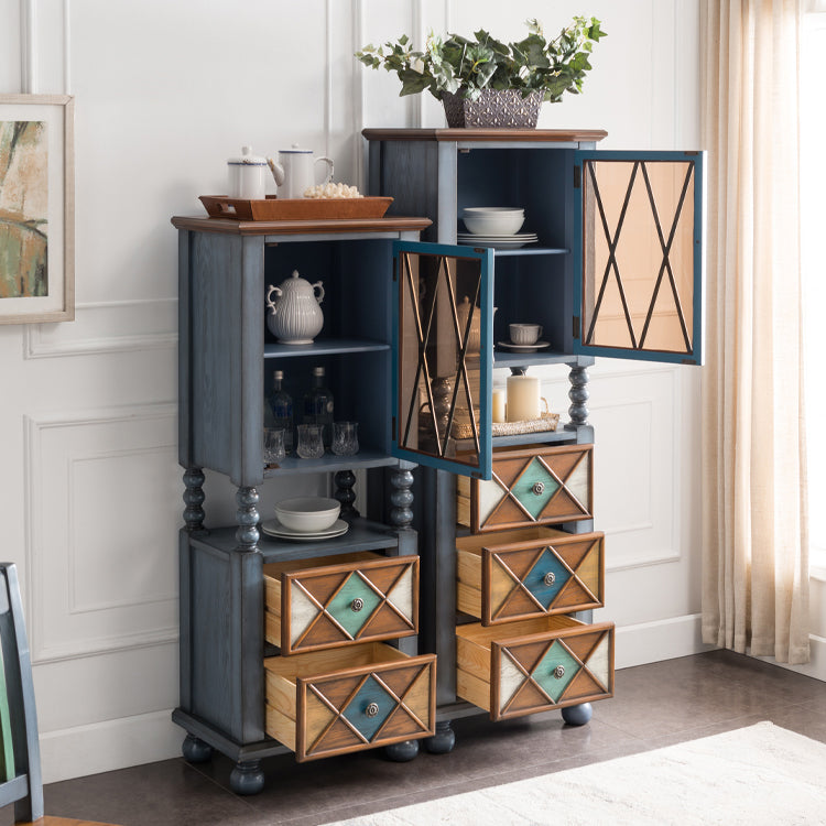 Rustic Floor Wine Rack Solid Wood Wine Bottle Holder for Living Room