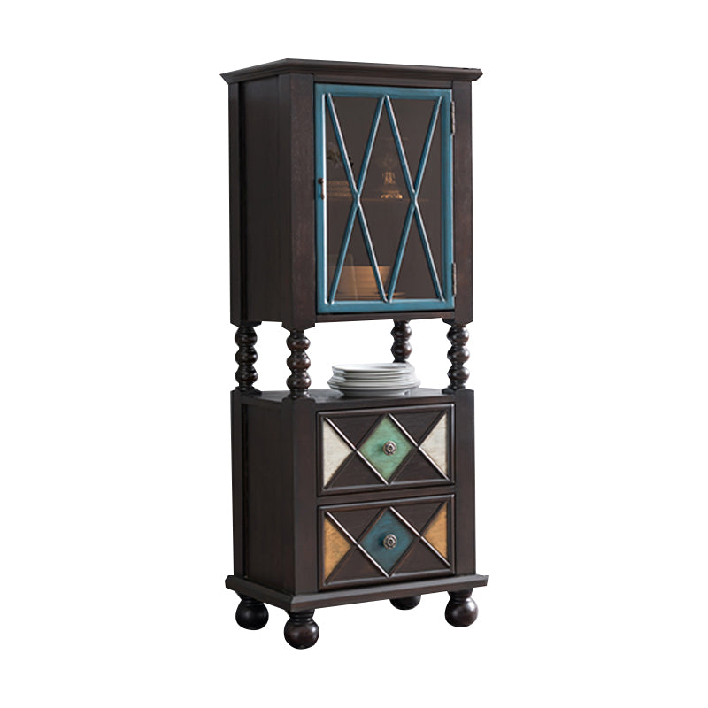 Rustic Floor Wine Rack Solid Wood Wine Bottle Holder for Living Room