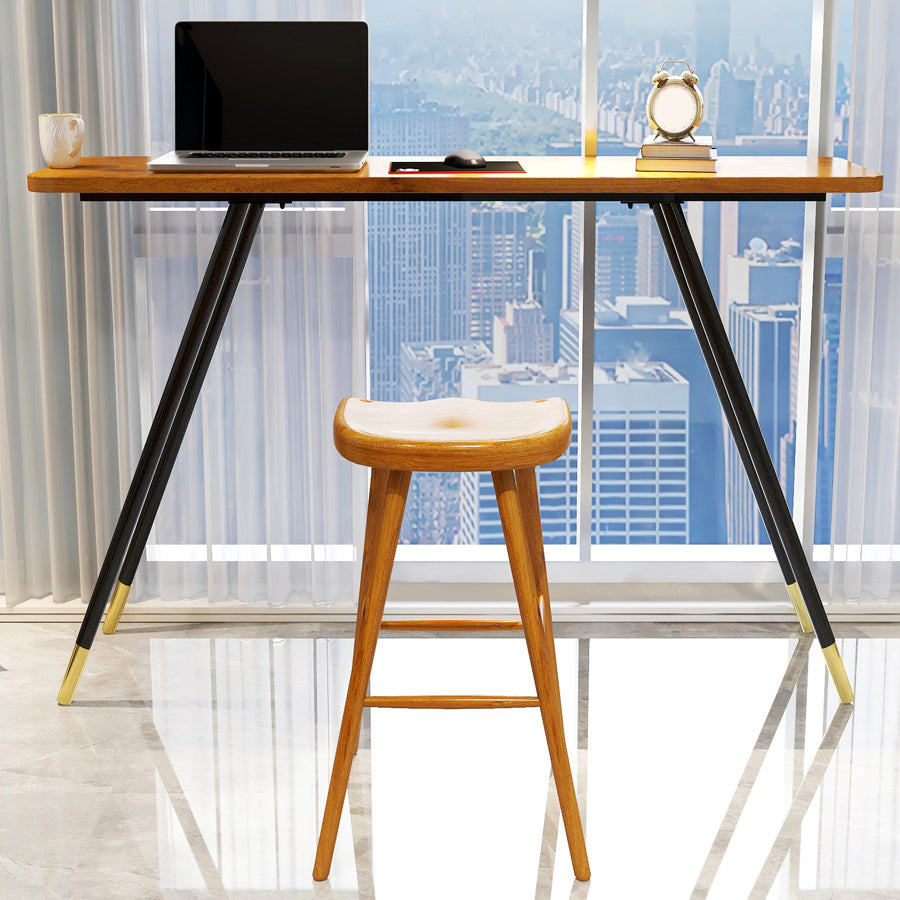 Glam Rectangle Bar Table Set 1/2 Pcs Brown Wood Bar Table Set