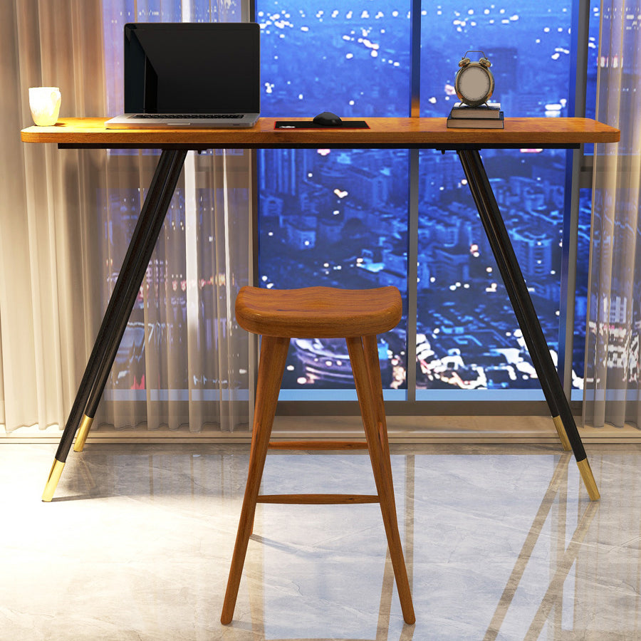 Glam Rectangle Bar Table Set 1/2 Pcs Brown Wood Bar Table Set