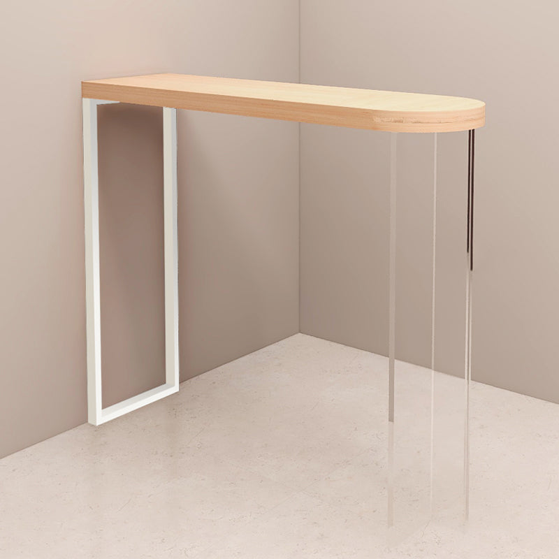 Modern Style Bar Table Set 1/2 Pcs Wooden Top Acrylic Base Bar Table Set