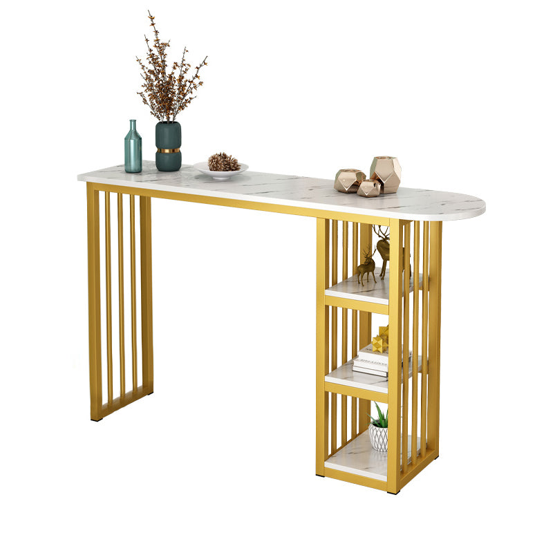 Glam Style Bar Table Set 2/3 Pcs Gold Frame Bar Table Set for Living Room