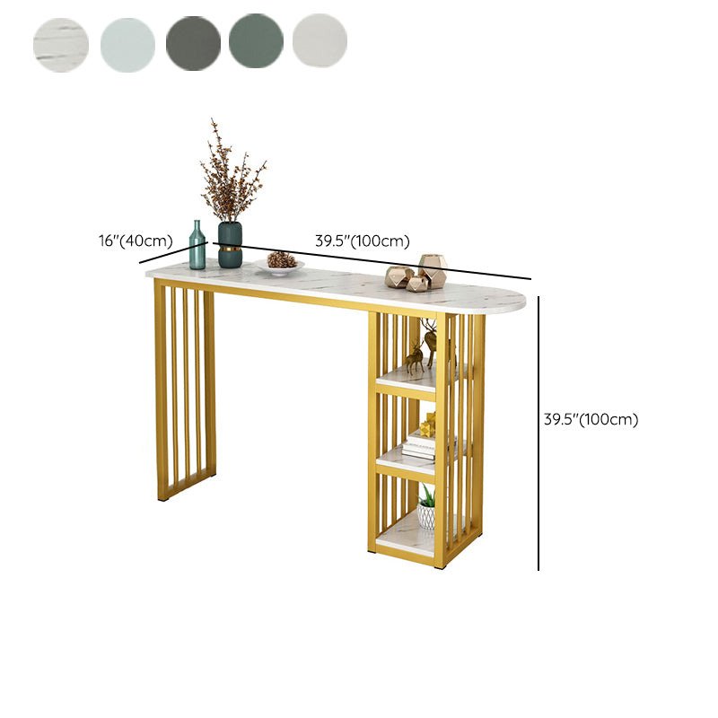 Glam Style Bar Table Set 2/3 Pcs Gold Frame Bar Table Set for Living Room