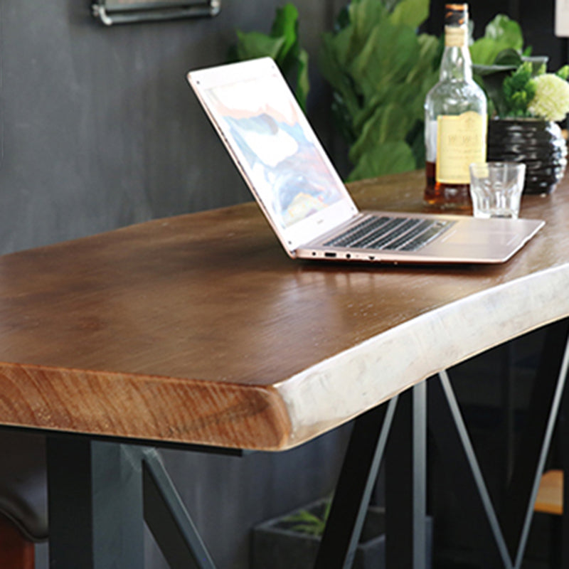 Industrial Solid Wood Pub Dining Set 1/2/5 Pcs Rectangular Pub Set for Home