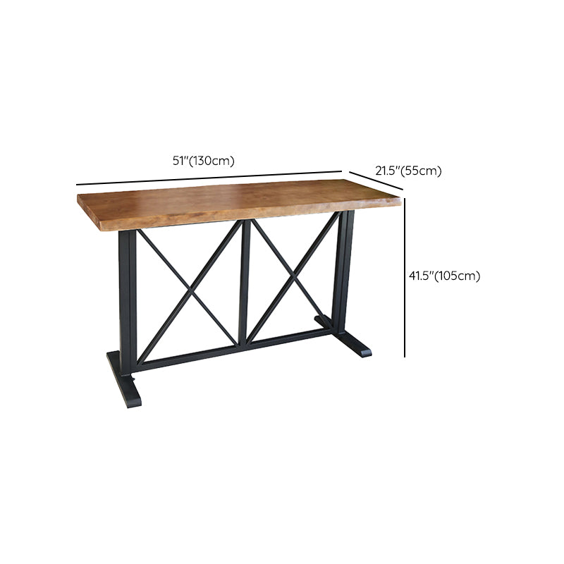 Industrial Solid Wood Pub Dining Set 1/2/5 Pcs Rectangular Pub Set for Home