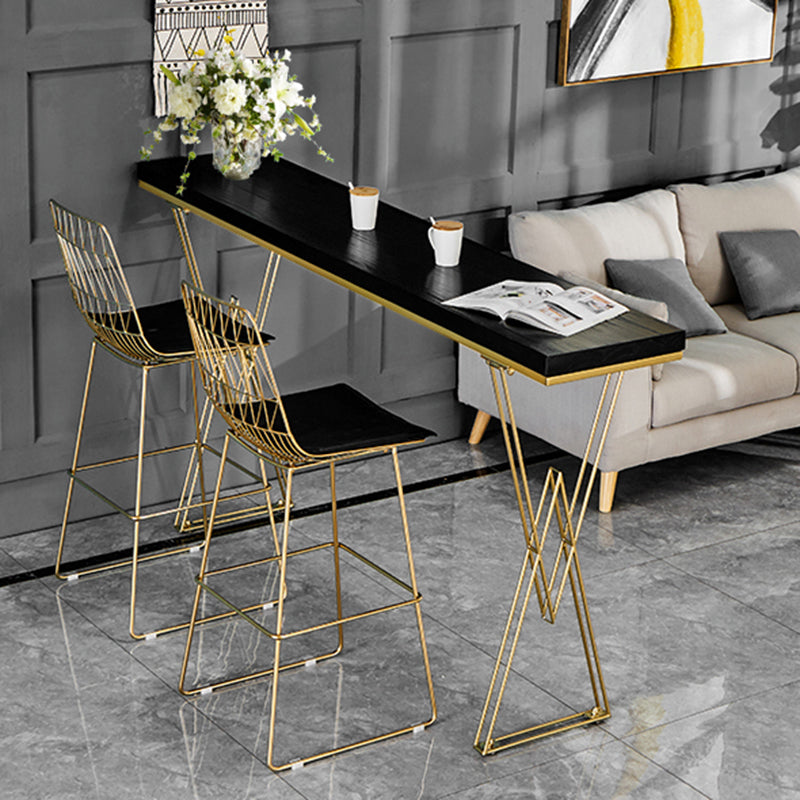 Glam Style Solid Wood Pub Dining Set 1/2/3/4 Pcs Rectangular Pub Set for Home