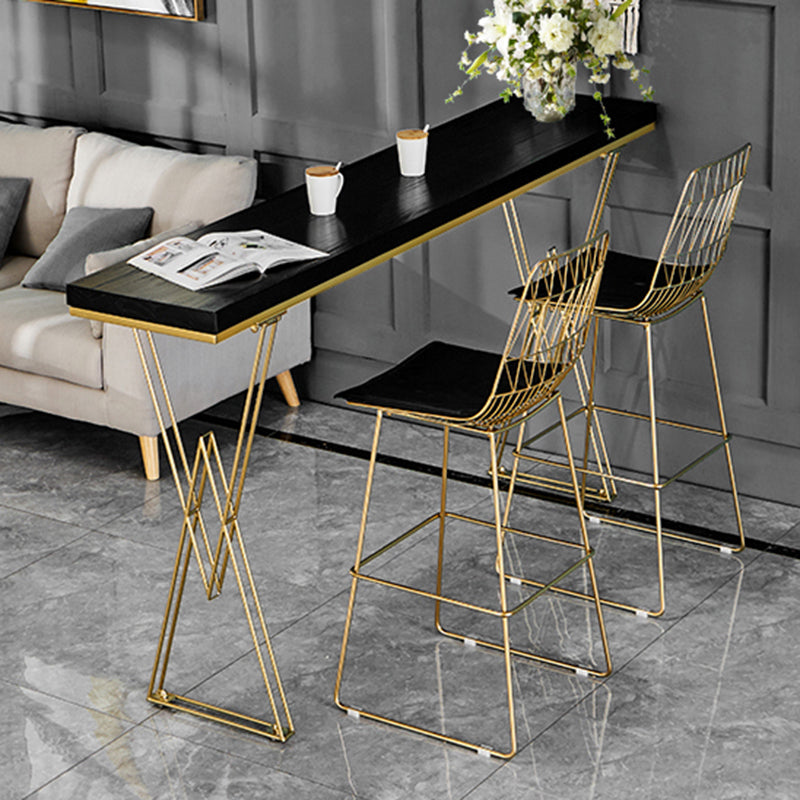 Glam Style Solid Wood Pub Dining Set 1/2/3/4 Pcs Rectangular Pub Set for Home