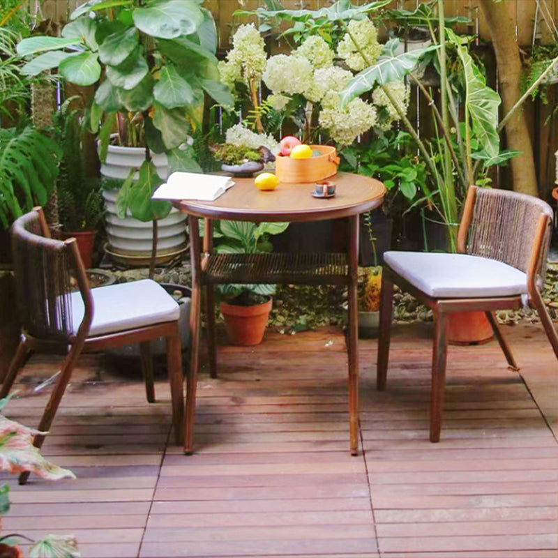 Boho Style Bistro Set 3 Pcs Glass Top Metal Frame Bistro Set