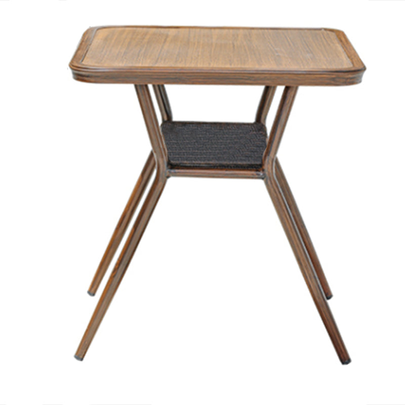 Boho Style Bistro Set 3 Pcs Glass Top Metal Frame Bistro Set