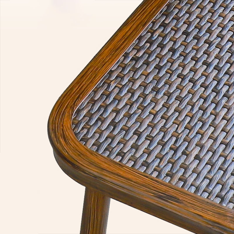 Boho Style Bistro Set 3 Pcs Glass Top Metal Frame Bistro Set