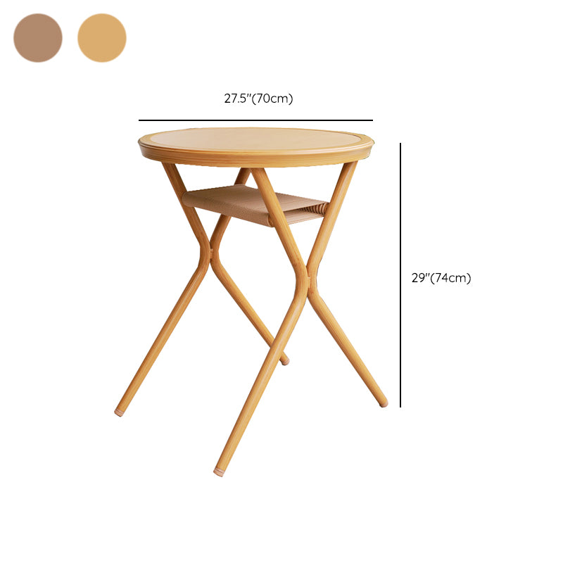 Boho Style Bistro Set 3 Pcs Glass Top Metal Frame Bistro Set