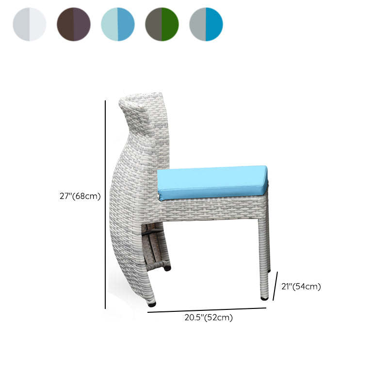 Boho Style Bistro Set 3 Pieces Round Glass Water Resistant Bistro Set