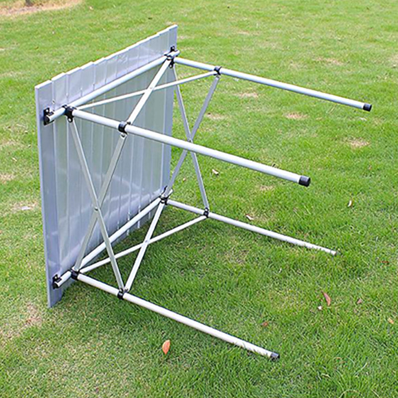 Contemporary Aluminum Frame Patio Table Square Silver Dining Table