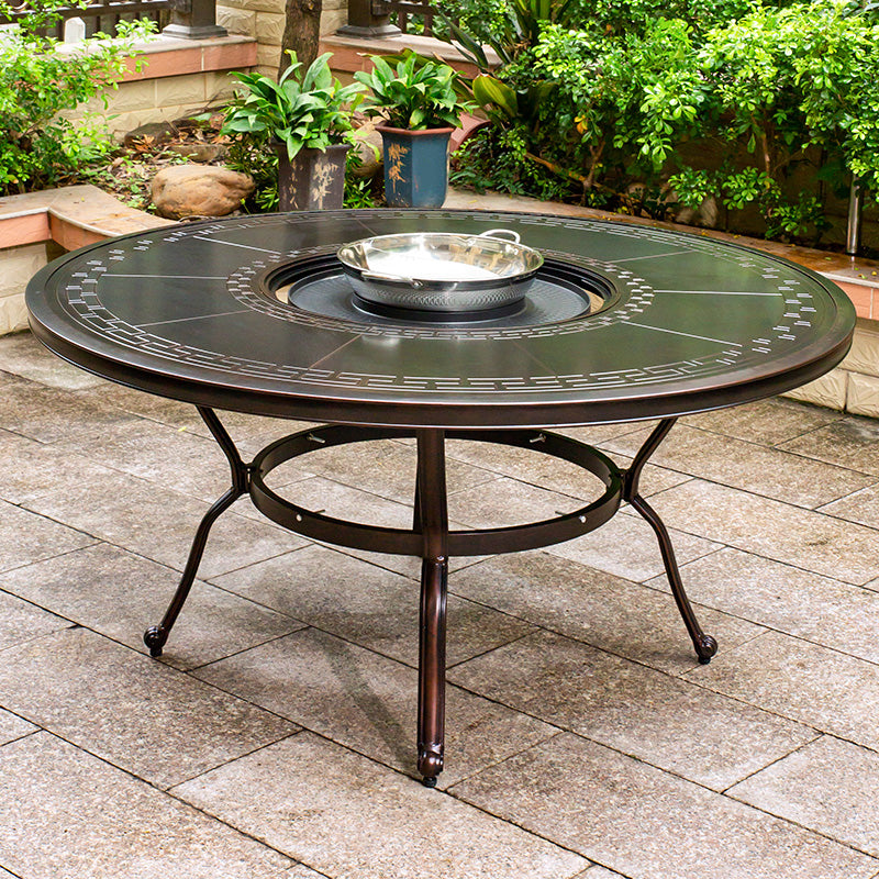 Modern Geometric Waterproof Courtyard Table Aluminum Outdoor Table
