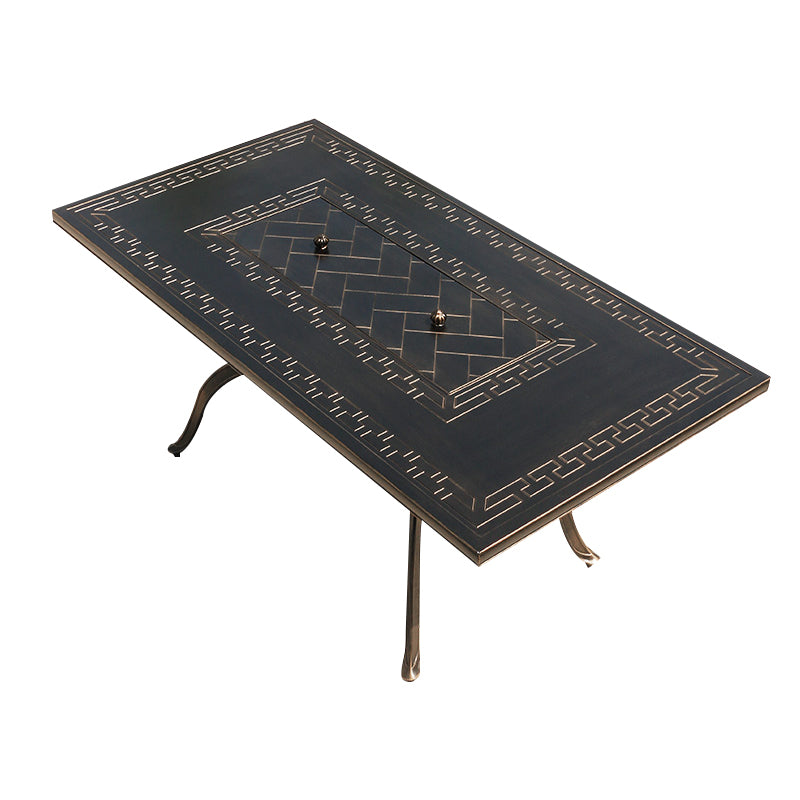 Modern Geometric Waterproof Courtyard Table Aluminum Outdoor Table