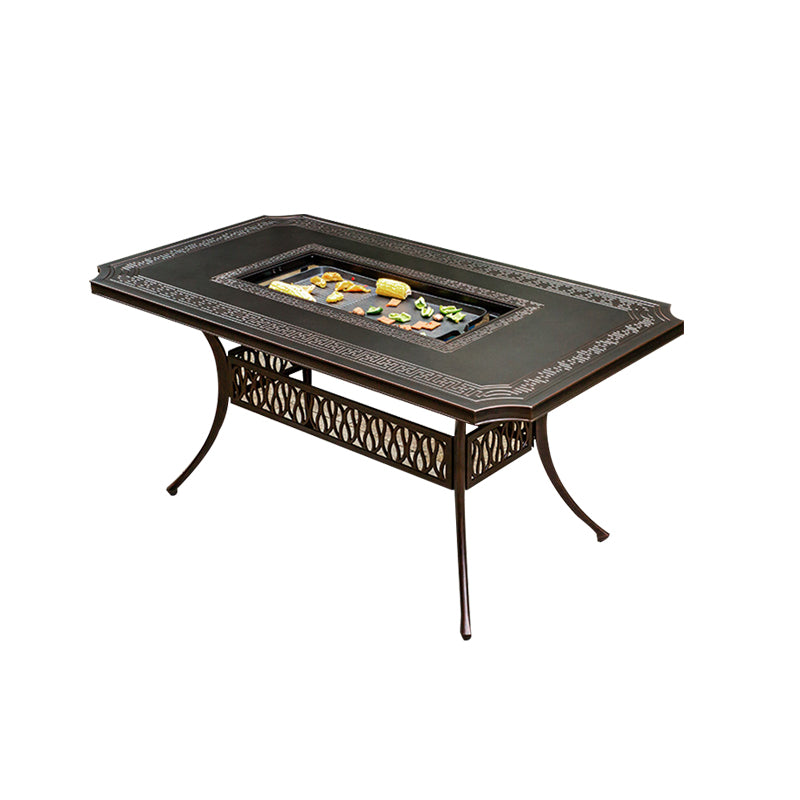 Modern Geometric Waterproof Courtyard Table Aluminum Outdoor Table