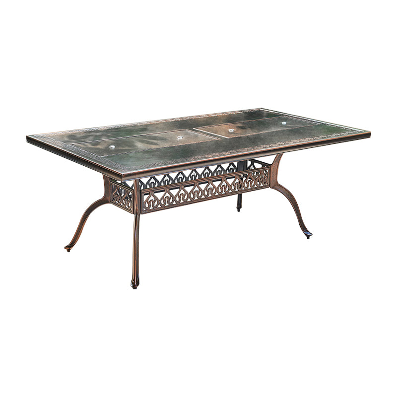 Modern Geometric Waterproof Courtyard Table Aluminum Outdoor Table