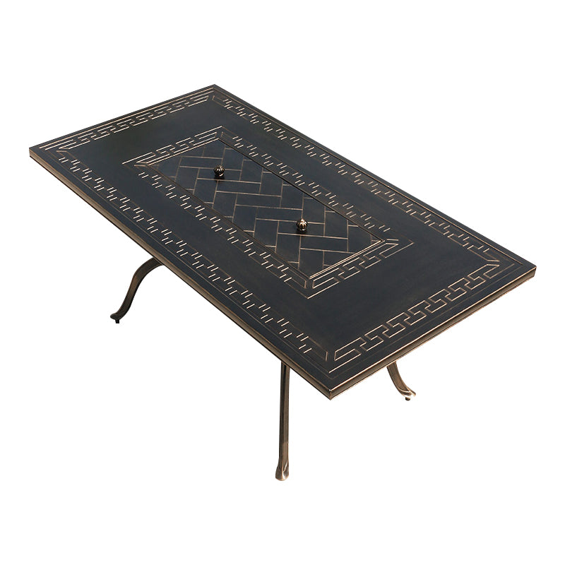 Modern Geometric Waterproof Courtyard Table Aluminum Outdoor Table