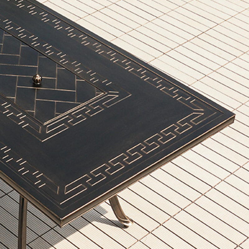 Modern Geometric Waterproof Courtyard Table Aluminum Outdoor Table