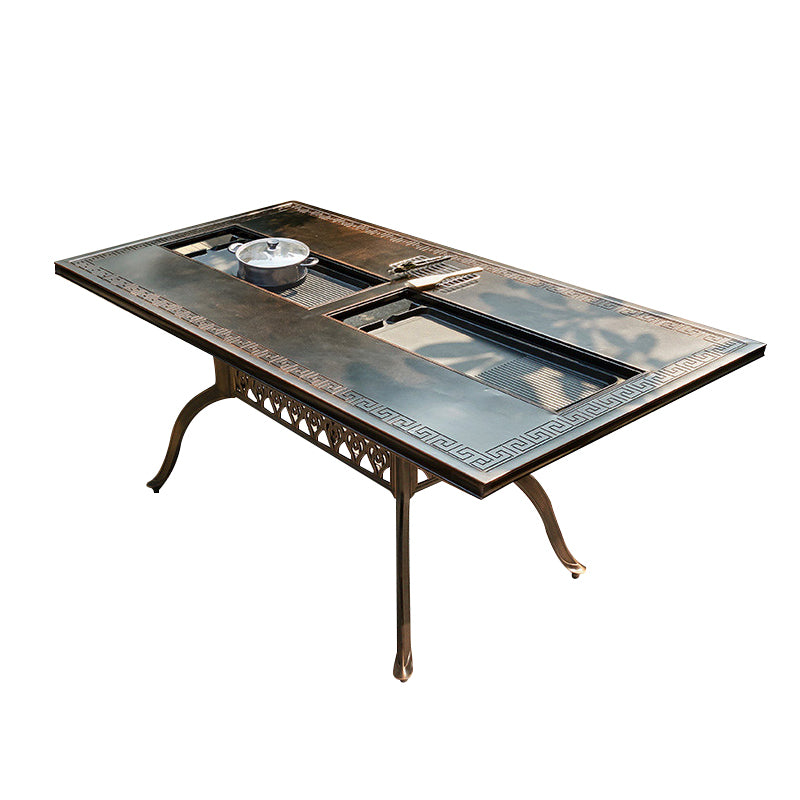 Modern Geometric Waterproof Courtyard Table Aluminum Outdoor Table