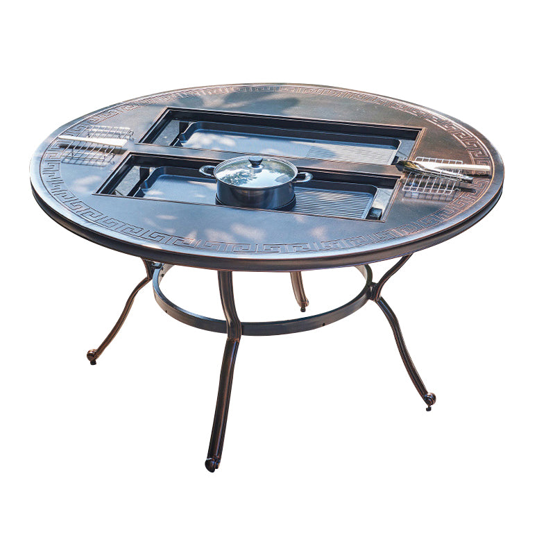 Modern Geometric Waterproof Courtyard Table Aluminum Outdoor Table