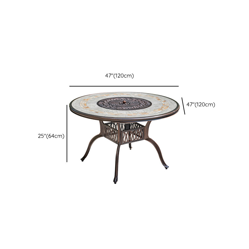 Modern Geometric Waterproof Courtyard Table Aluminum Outdoor Table